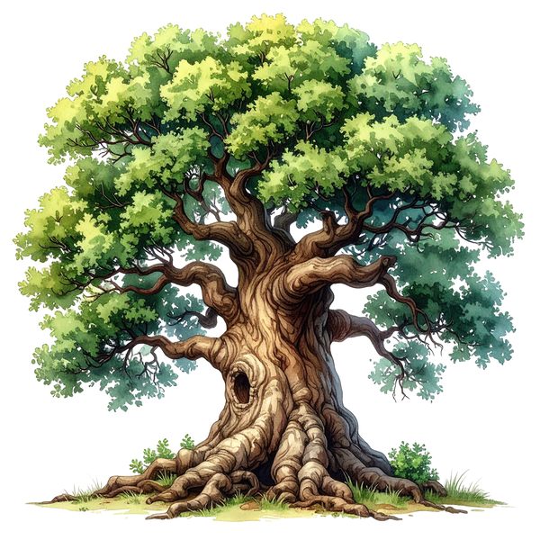12 Natural Oak Tree of Life Clipart PNG - Watercolor Style (Digital Download - Commercial Use) — image 12