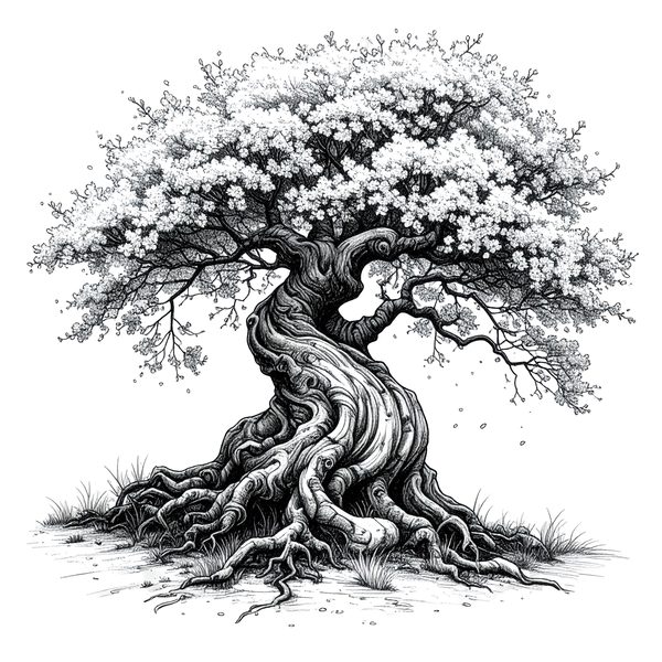 12 Cherry Blossom Tree of Life Clipart PNG - Sketch Style (Digital Download - Commercial Use) — image 1