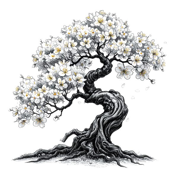 12 Cherry Blossom Tree of Life Clipart PNG - Sketch Style (Digital Download - Commercial Use) — image 3