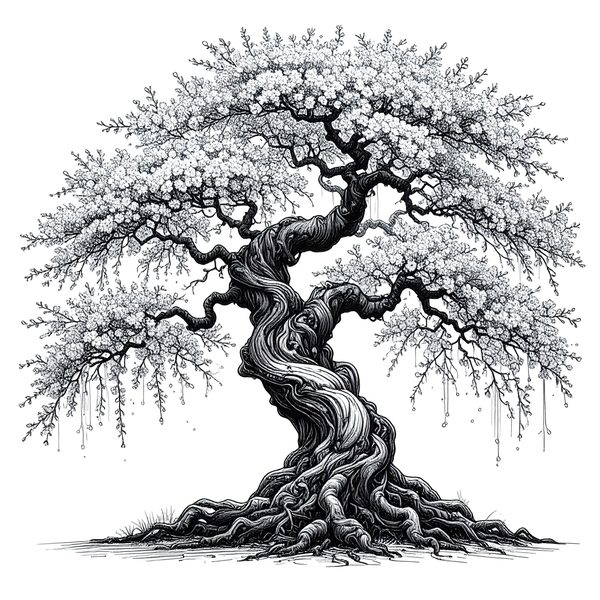 12 Cherry Blossom Tree of Life Clipart PNG - Sketch Style (Digital Download - Commercial Use) — image 5