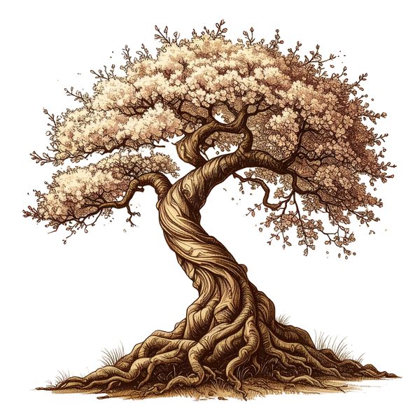 12 Cherry Blossom Tree of Life Clipart PNG - Vintage Style (Digital Download - Commercial Use) — image 1