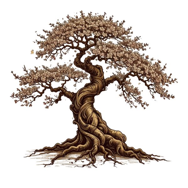 12 Cherry Blossom Tree of Life Clipart PNG - Vintage Style (Digital Download - Commercial Use) — image 3