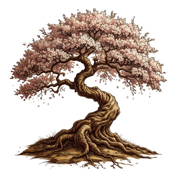 12 Cherry Blossom Tree of Life Clipart PNG - Vintage Style (Digital Download - Commercial Use) — image 8