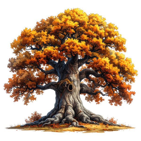12 Autumn Oak Tree of Life Clipart PNG - Watercolor Style (Digital Download - Commercial Use) — image 2