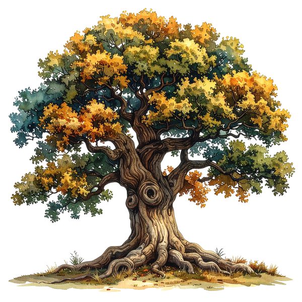 12 Autumn Oak Tree of Life Clipart PNG - Watercolor Style (Digital Download - Commercial Use) — image 3