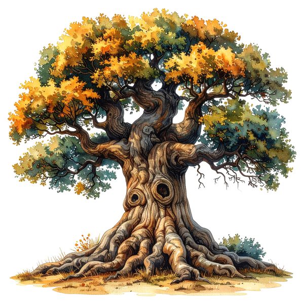 12 Autumn Oak Tree of Life Clipart PNG - Watercolor Style (Digital Download - Commercial Use) — image 4