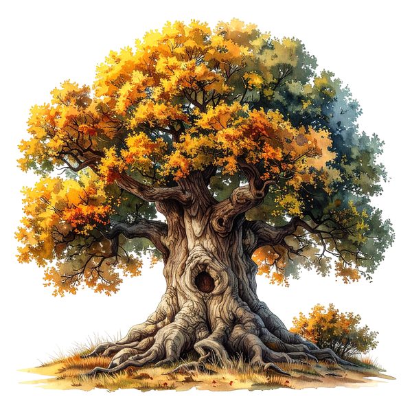 12 Autumn Oak Tree of Life Clipart PNG - Watercolor Style (Digital Download - Commercial Use) — image 5