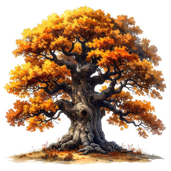 12 Autumn Oak Tree of Life Clipart PNG - Watercolor Style (Digital Download - Commercial Use) — image 7