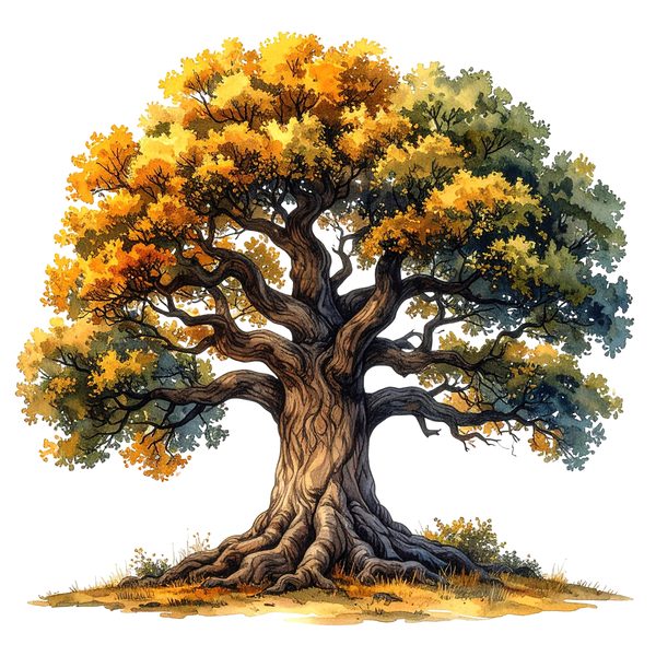 12 Autumn Oak Tree of Life Clipart PNG - Watercolor Style (Digital Download - Commercial Use) — image 8