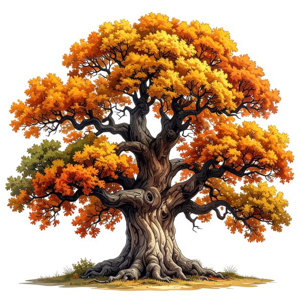 12 Autumn Oak Tree of Life Clipart PNG - Watercolor Style (Digital Download - Commercial Use) — image 9