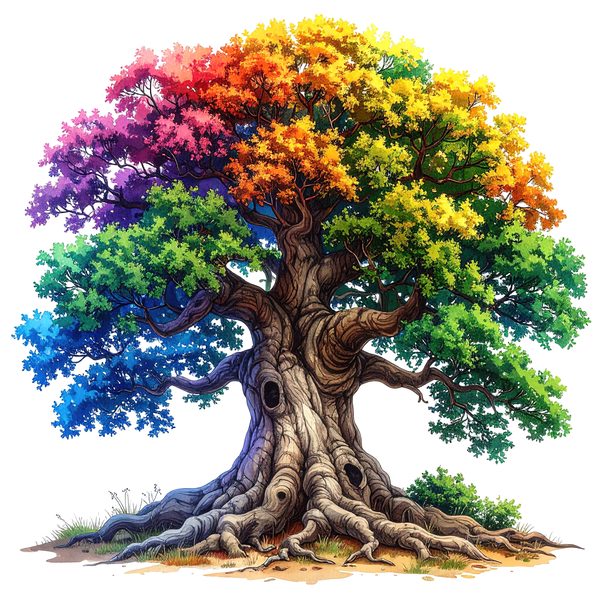 12 Colorful Oak Tree of Life Clipart PNG - Watercolor Style (Digital Download - Commercial Use) — image 3