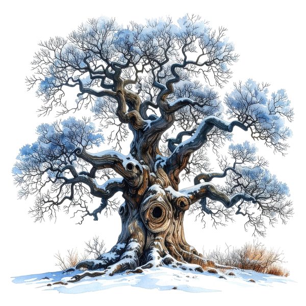 12 Winter Oak Tree of Life Clipart PNG - Watercolor Style (Digital Download - Commercial Use) — image 2