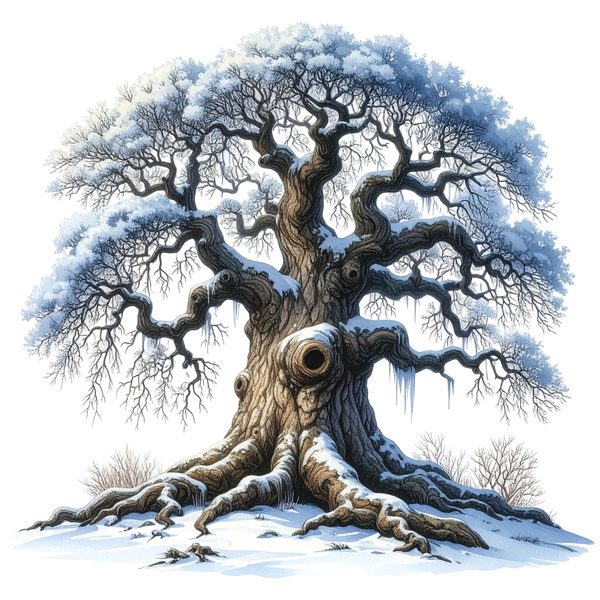 12 Winter Oak Tree of Life Clipart PNG - Watercolor Style (Digital Download - Commercial Use) — image 4
