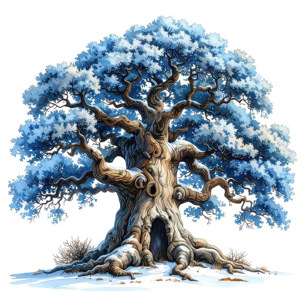 12 Winter Oak Tree of Life Clipart PNG - Watercolor Style (Digital Download - Commercial Use) — image 8
