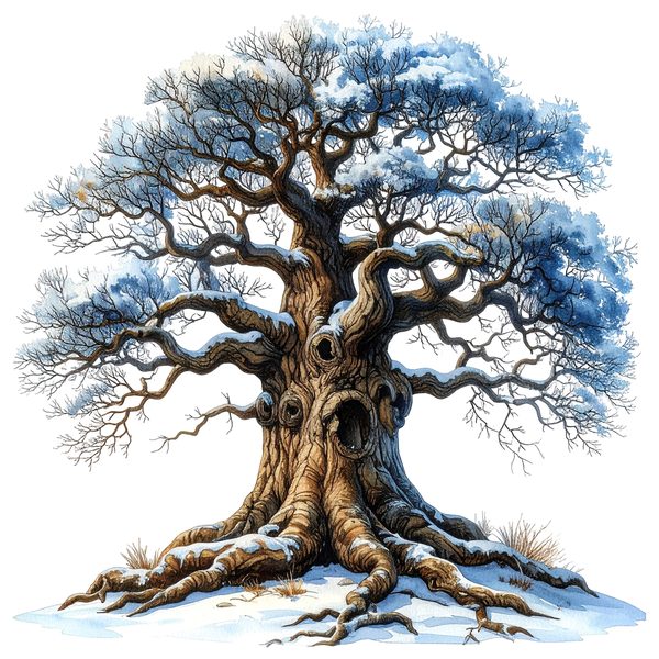 12 Winter Oak Tree of Life Clipart PNG - Watercolor Style (Digital Download - Commercial Use) — image 9