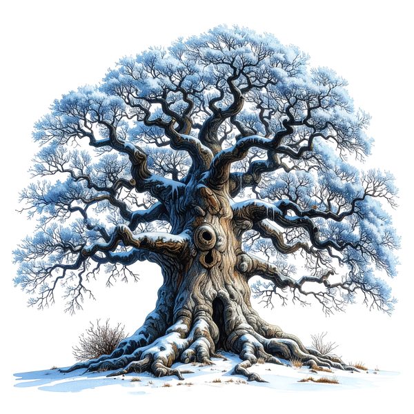 12 Winter Oak Tree of Life Clipart PNG - Watercolor Style (Digital Download - Commercial Use) — image 10