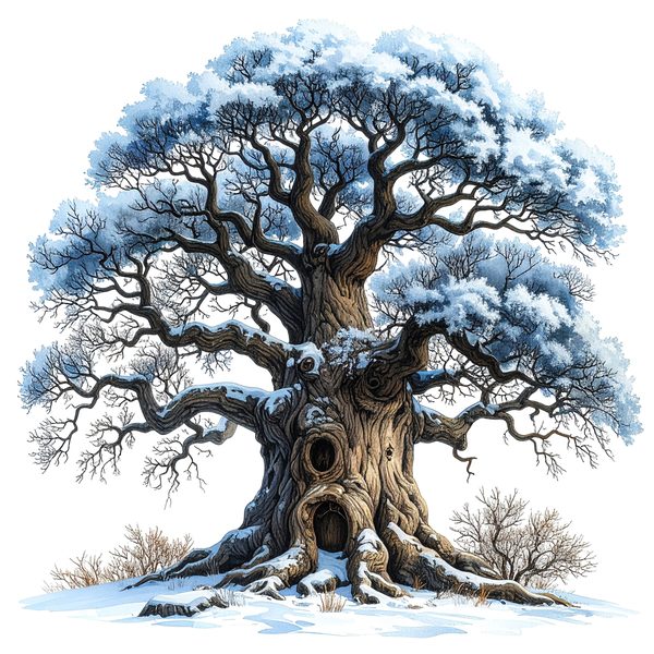 12 Winter Oak Tree of Life Clipart PNG - Watercolor Style (Digital Download - Commercial Use) — image 11