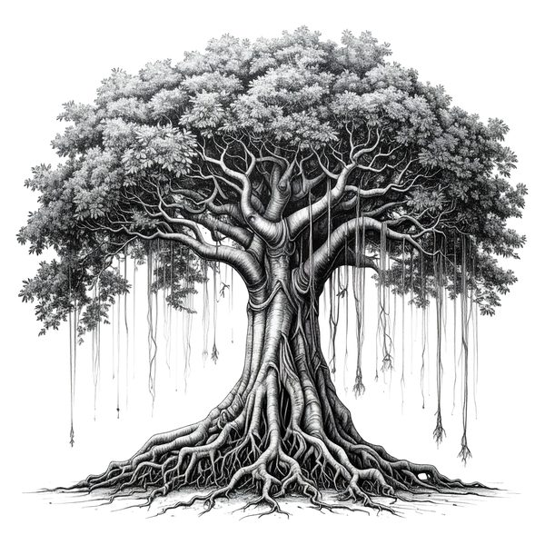 12 Banyan Tree of Life Clipart PNG - Sketch Style (Digital Download - Commercial Use) — image 2