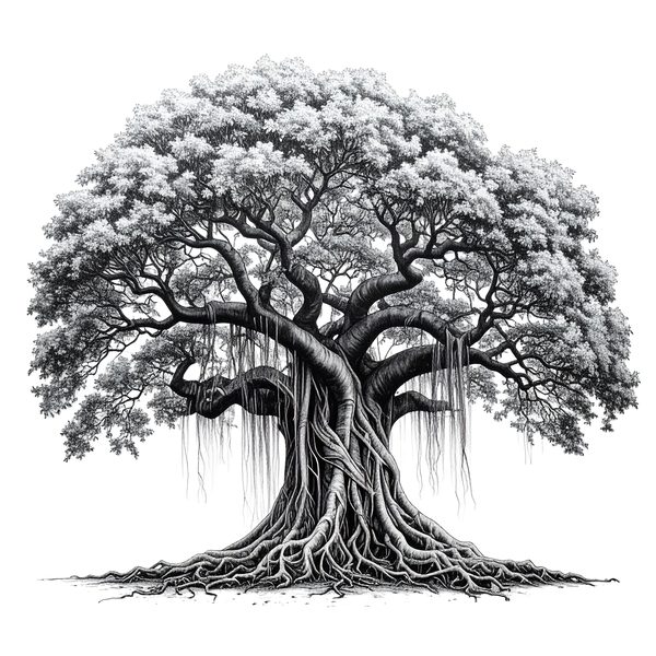 12 Banyan Tree of Life Clipart PNG - Sketch Style (Digital Download - Commercial Use) — image 3