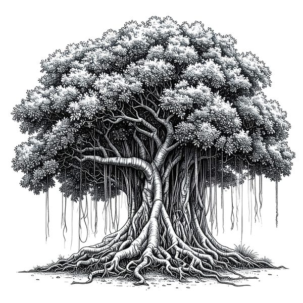 12 Banyan Tree of Life Clipart PNG - Sketch Style (Digital Download - Commercial Use) — image 4