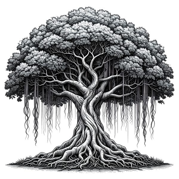 12 Banyan Tree of Life Clipart PNG - Sketch Style (Digital Download - Commercial Use) — image 5