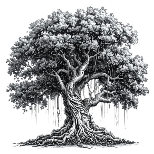 12 Banyan Tree of Life Clipart PNG - Sketch Style (Digital Download - Commercial Use) — image 6