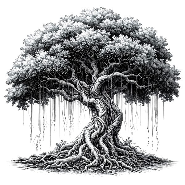 12 Banyan Tree of Life Clipart PNG - Sketch Style (Digital Download - Commercial Use) — image 7