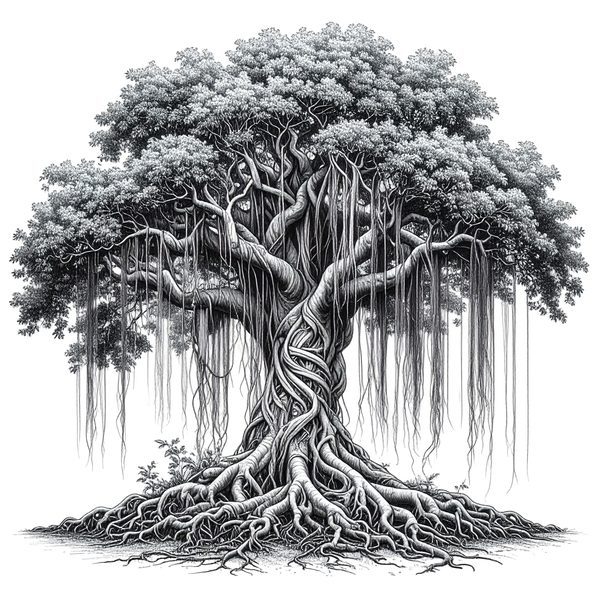 12 Banyan Tree of Life Clipart PNG - Sketch Style (Digital Download - Commercial Use) — image 8