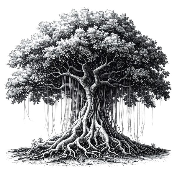 12 Banyan Tree of Life Clipart PNG - Sketch Style (Digital Download - Commercial Use) — image 9
