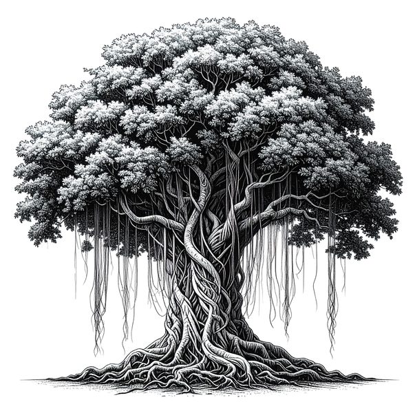 12 Banyan Tree of Life Clipart PNG - Sketch Style (Digital Download - Commercial Use) — image 10