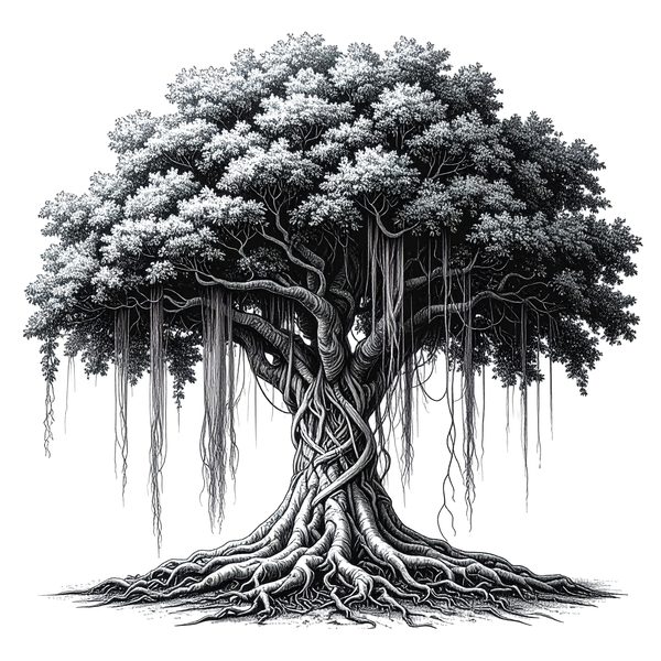 12 Banyan Tree of Life Clipart PNG - Sketch Style (Digital Download - Commercial Use) — image 12