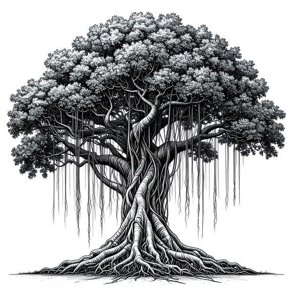 12 Banyan Tree of Life Clipart PNG - Sketch Style (Digital Download - Commercial Use) — image 13
