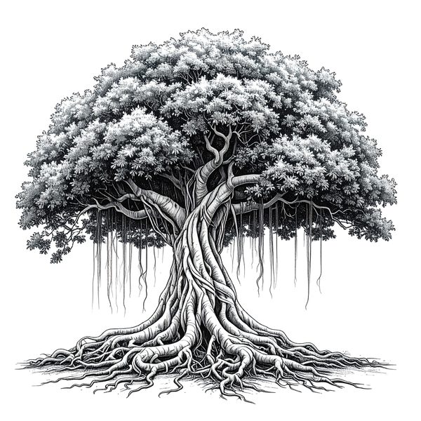 12 Banyan Tree of Life Clipart PNG - Sketch Style (Digital Download - Commercial Use) — image 14