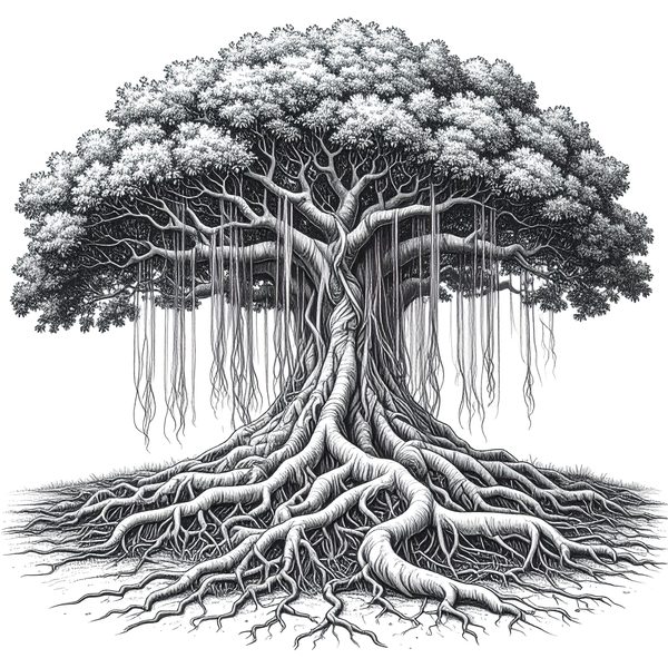 12 Banyan Tree of Life Clipart PNG - Sketch Style (Digital Download - Commercial Use) — image 15