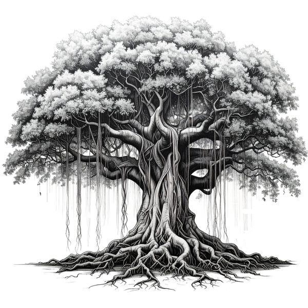 12 Banyan Tree of Life Clipart PNG - Sketch Style (Digital Download - Commercial Use) — image 16