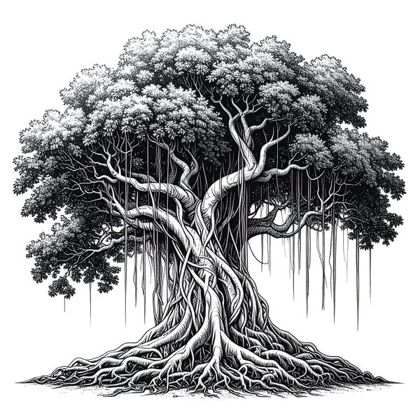 12 Banyan Tree of Life Clipart PNG - Sketch Style (Digital Download - Commercial Use) — image 18