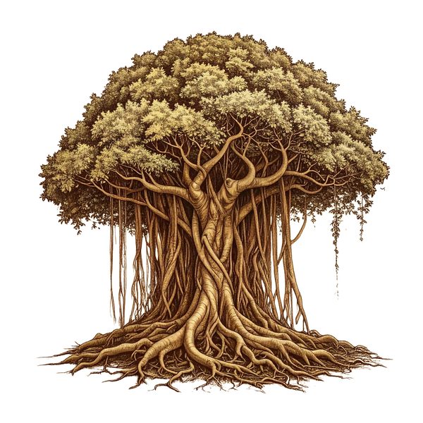 12 Banyan Tree of Life Clipart PNG - Vintage Sketch Style (Digital Download - Commercial Use) — image 1