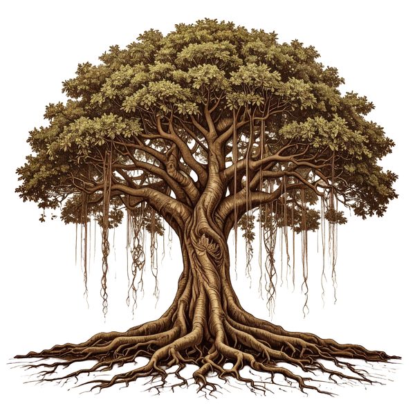 12 Banyan Tree of Life Clipart PNG - Vintage Sketch Style (Digital Download - Commercial Use) — image 5