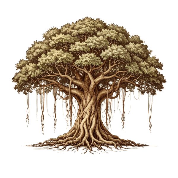 12 Banyan Tree of Life Clipart PNG - Vintage Sketch Style (Digital Download - Commercial Use) — image 7