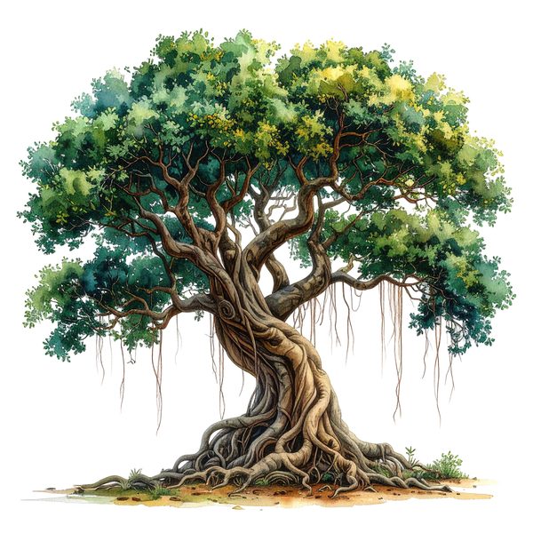 12 Banyan Tree of Life Clipart PNG - Watercolor Style (Digital Download - Commercial Use) — image 3