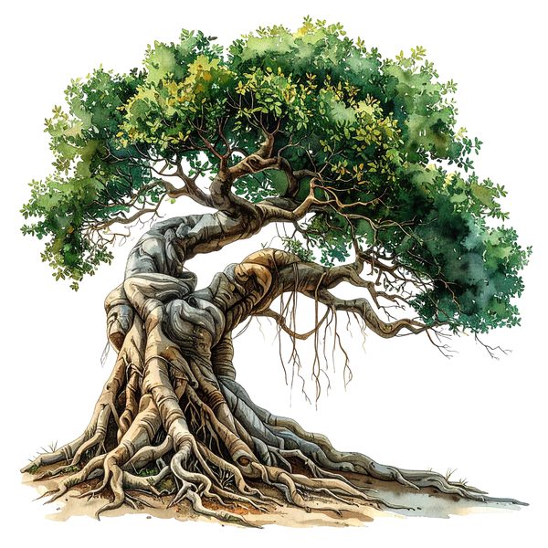 12 Banyan Tree of Life Clipart PNG - Watercolor Style (Digital Download - Commercial Use) — image 4