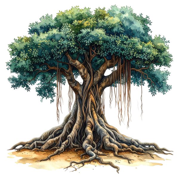 12 Banyan Tree of Life Clipart PNG - Watercolor Style (Digital Download - Commercial Use) — image 5