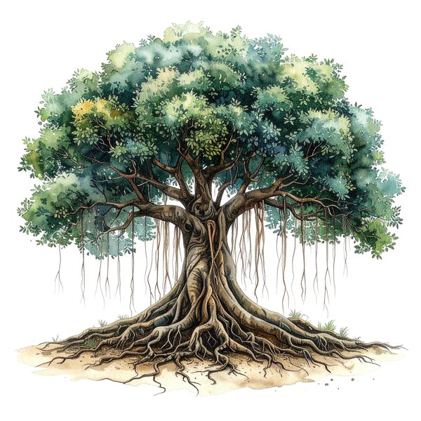 12 Banyan Tree of Life Clipart PNG - Watercolor Style (Digital Download - Commercial Use) — image 7