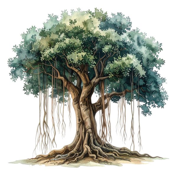12 Banyan Tree of Life Clipart PNG - Watercolor Style (Digital Download - Commercial Use) — image 8