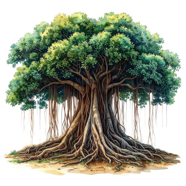 12 Banyan Tree of Life Clipart PNG - Watercolor Style (Digital Download - Commercial Use) — image 9