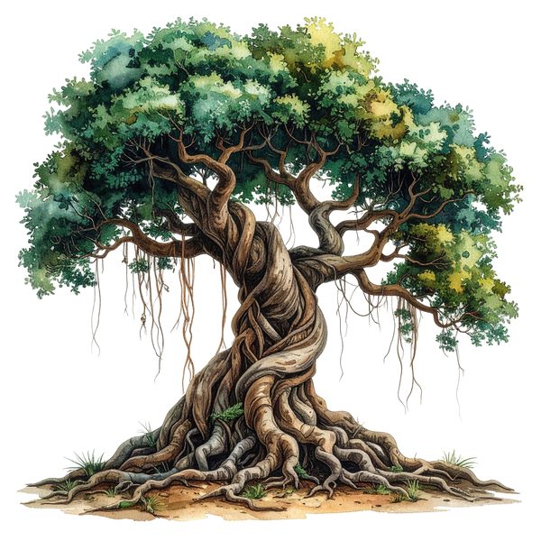 12 Banyan Tree of Life Clipart PNG - Watercolor Style (Digital Download - Commercial Use) — image 10