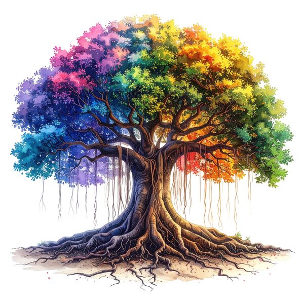 12 Colorful Banyan Tree of Life Clipart PNG - Watercolor Style (Digital Download - Commercial Use) — image 2