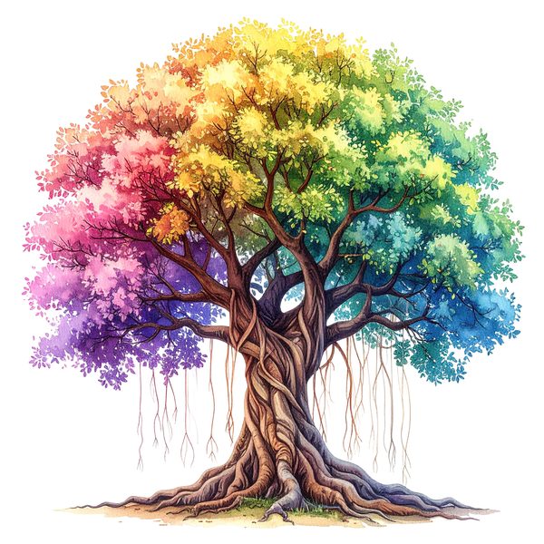 12 Colorful Banyan Tree of Life Clipart PNG - Watercolor Style (Digital Download - Commercial Use) — image 4