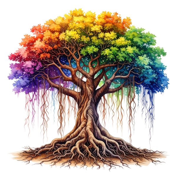 12 Colorful Banyan Tree of Life Clipart PNG - Watercolor Style (Digital Download - Commercial Use) — image 5