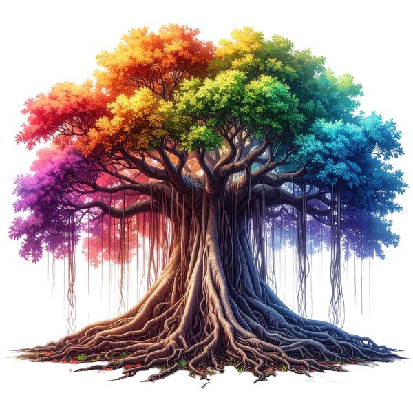 12 Colorful Banyan Tree of Life Clipart PNG - Watercolor Style (Digital Download - Commercial Use) — image 7